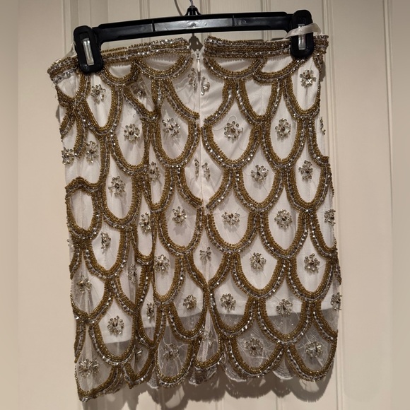 Anthropologie Gold and Silver Embellished Mini Skirt - Picture 1 of 2